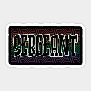 LGBTQ PATTERN USA SERGEANT Sticker